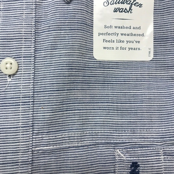 IZOD Men's Saltwater Relaxed Shirt XXL True Blue - Picture 2 of 6